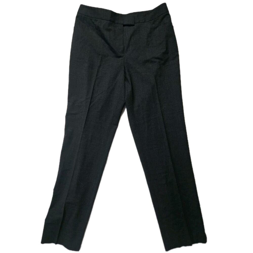 Lafayette 148 Wool Sz 6 Pants Irving Women Dark Gray Straight Leg Office Work